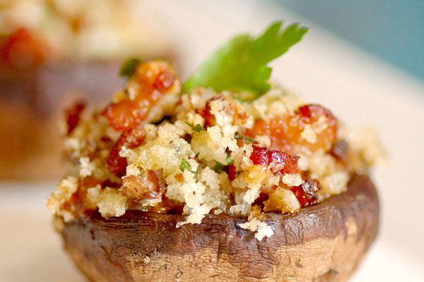 Oregon Blue Bacon Stuffed Mushrooms